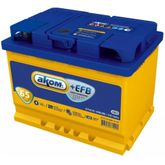 Аккумулятор AKOM +EFB 6CT-65 Рус (65 A/h), 670А L+