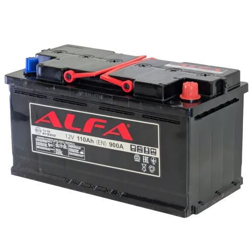 Аккумулятор ALFA Hybrid (110А/ч) 900A,R+