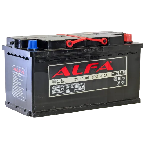 Аккумулятор ALFA Hybrid (110А/ч) 900A,R+