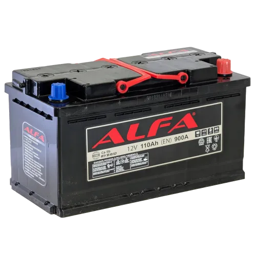 Аккумулятор ALFA Hybrid (110А/ч) 900A,R+