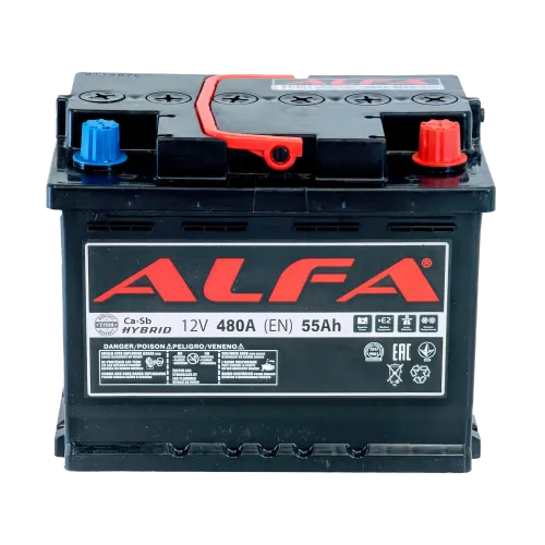 Аккумулятор ALFA Hybrid (55А/ч) 480A, R+