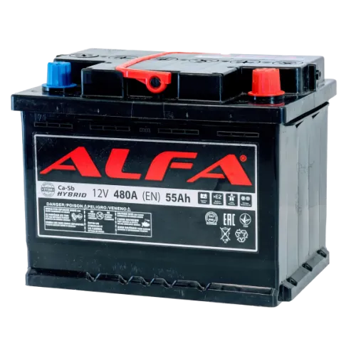 Аккумулятор ALFA Hybrid (55А/ч) 480A, R+