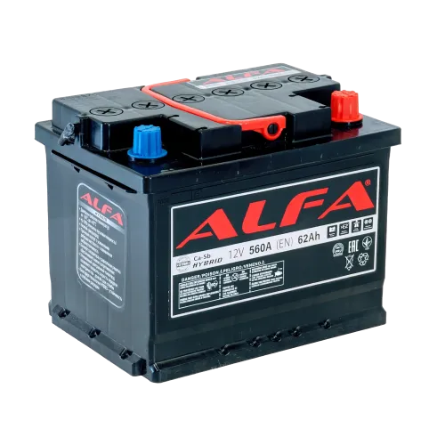 Аккумулятор ALFA Hybrid (62А/ч) 560A,R+