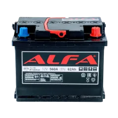 Аккумулятор ALFA Hybrid (62А/ч) 560A,R+