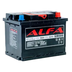 Аккумулятор ALFA Hybrid (62А/ч) 560A,R+