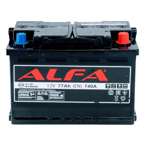 Аккумулятор ALFA Hybrid (77А/ч) 740A, R+