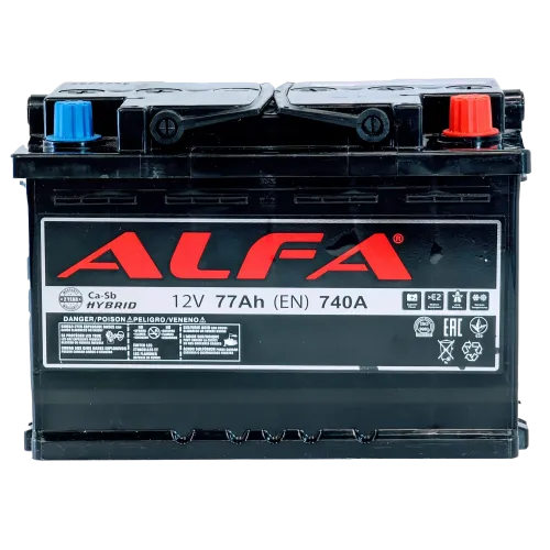 Аккумулятор ALFA Hybrid (77А/ч) 740A, R+