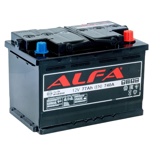 Аккумулятор ALFA Hybrid (77А/ч) 740A, R+