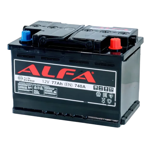 Аккумулятор ALFA Hybrid (77А/ч) 740A, R+
