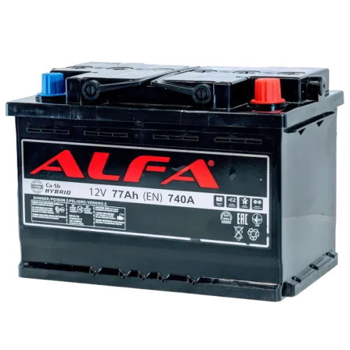 Аккумулятор ALFA Hybrid (77А/ч) 740A, R+