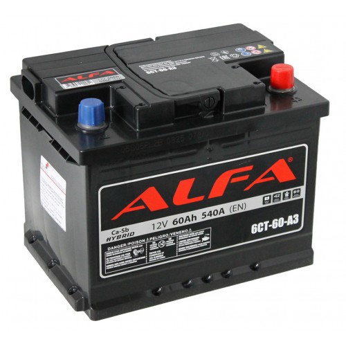 Аккумулятор ALFA Hybrid (60А/ч) 540A,R+