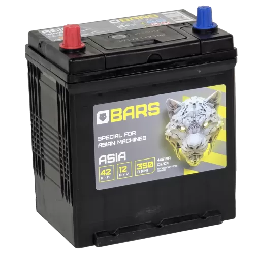 Аккумулятор BARS Asia 42 JL+ тонкие клеммы с бортом