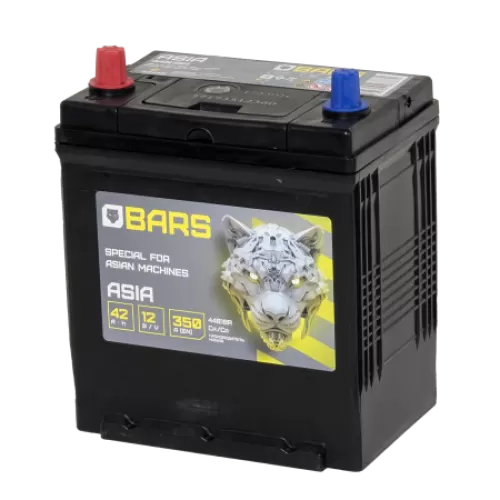 Аккумулятор BARS Asia 42 JL+ тонкие клеммы с бортом