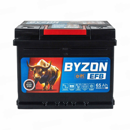 Аккумулятор BYZON EBF (65 Ah) 650 A, 12 V Обратная, R+ L2 BYZ650F