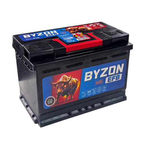 Аккумулятор BYZON EFB (75 Ah) 750 A, 12 V Обратная, R+ L3 BYZ750F
