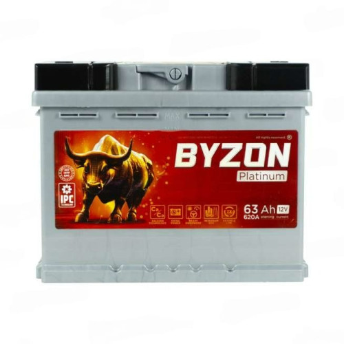 Аккумулятор BYZON Platinum (63 Ah) 620 A, 12 V Обратная, R+ LN2 BYZ630P
